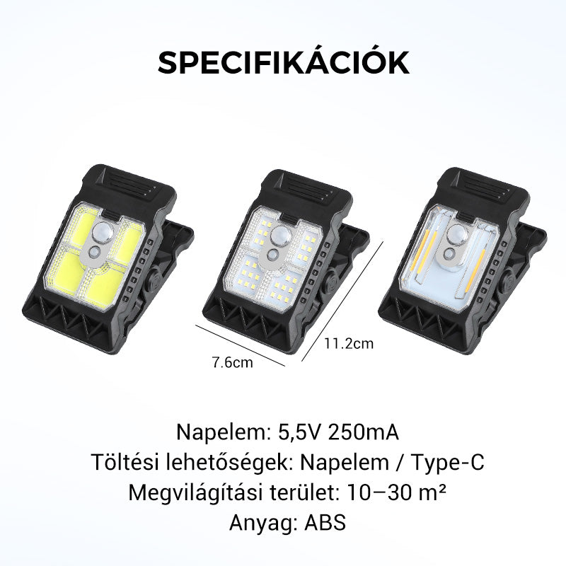 💡 Kültéri napelemes klipszes lámpa mozgásérzékelővel 🔥Vásároljon 2 kap 1 ingyenes