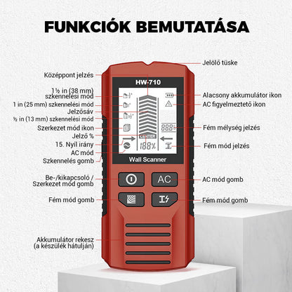 🔥💯 Többfunkciós kézi fém- és fali érzékelő