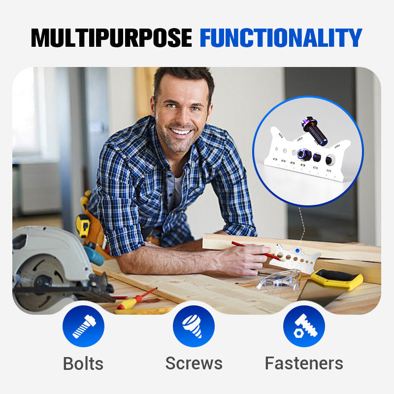 🎉 Rozsdamentes acél kétoldalas csavar mérőkártya