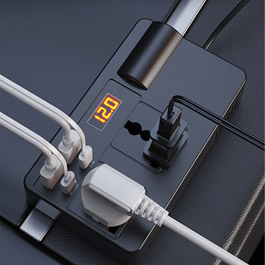 ⚡🔋Hordozható autóinverter 12 V/24 V – 220 V, digitális kijelzővel