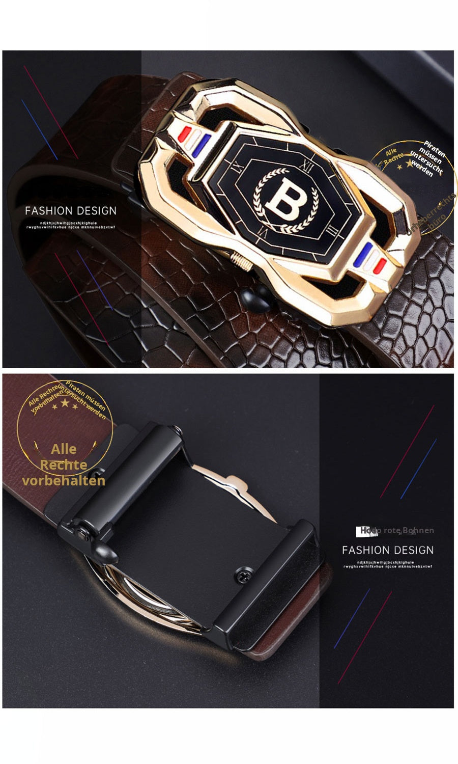 🐊Férfi bőröv, elegáns krokodilbőr mintával, automatikus csatral, marhabőrből készült.